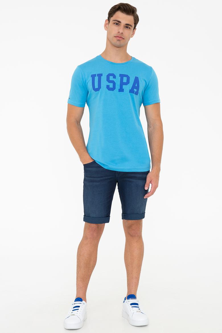 Erkek Kobalt Bisiklet Yaka Basic T-Shirt - 50232300137