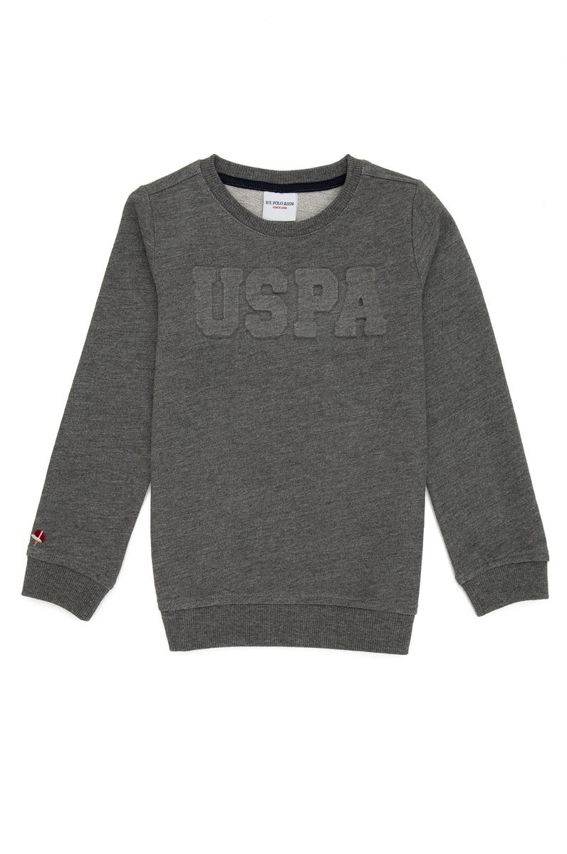 Erkek Çocuk Antrasit Melanj Basic Sweatshirt