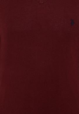 Erkek Bordo V - Yaka Triko Kazak Basic - 50237037044