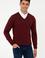 Erkek Bordo V - Yaka Triko Kazak Basic
