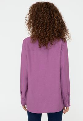 Kadın Menekşe Gömlek Uzunkol - 50237632004