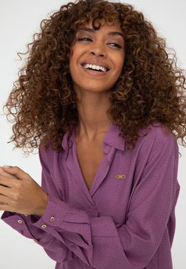 Kadın Menekşe Gömlek Uzunkol - 50237632004