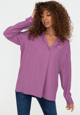 Kadın Menekşe Gömlek Uzunkol - 50237632004