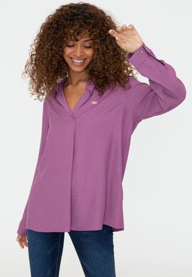 Kadın Menekşe Gömlek Uzunkol - 50237632004
