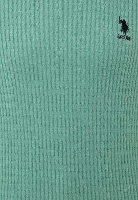 Kadın Mint Melanj Basic Bisiklet Yaka Kazak - 50237088033