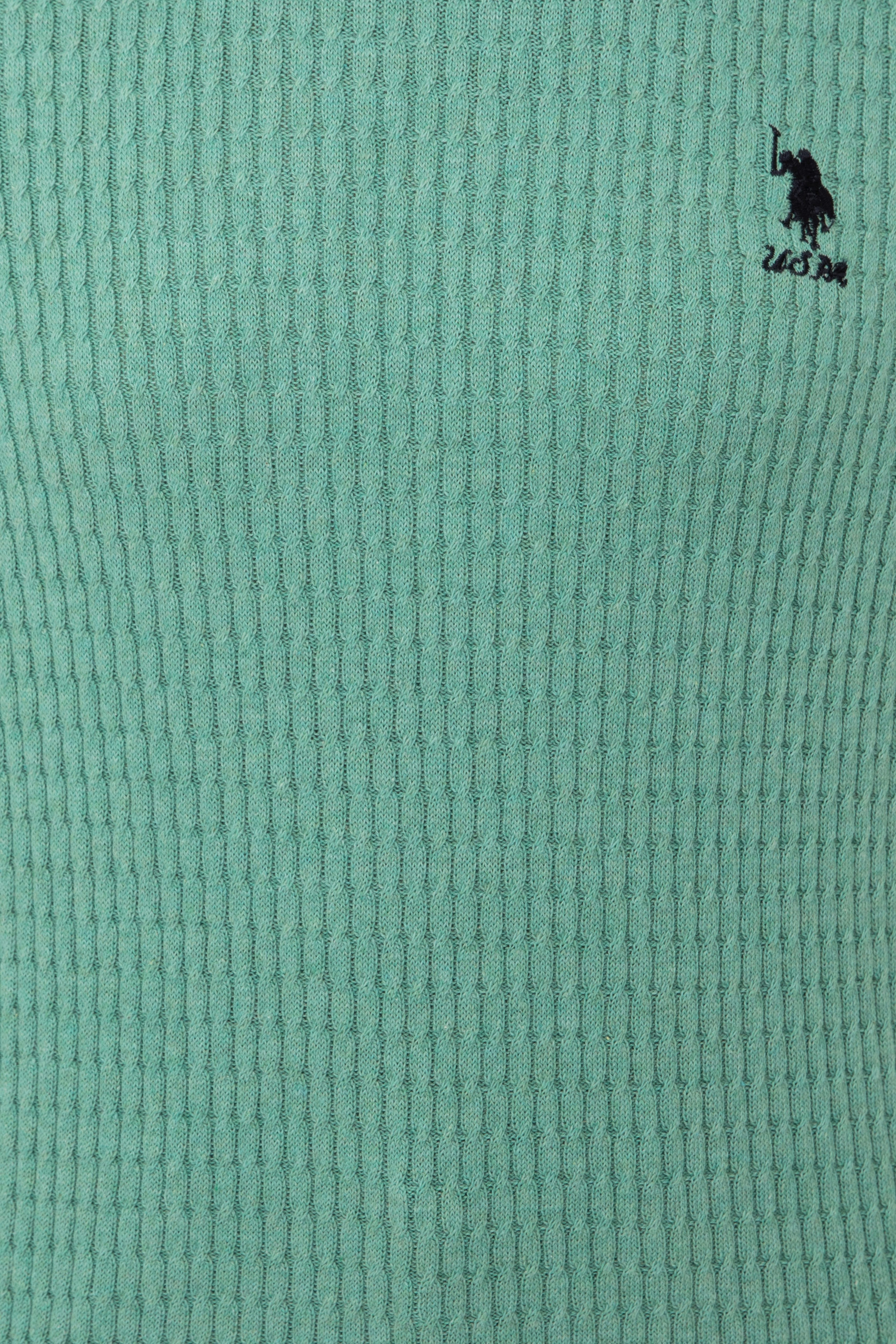 Kadın Mint Melanj Basic Bisiklet Yaka Kazak - Image 6