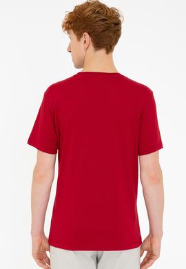 Erkek Bordo Basic Tişört - 50232300164