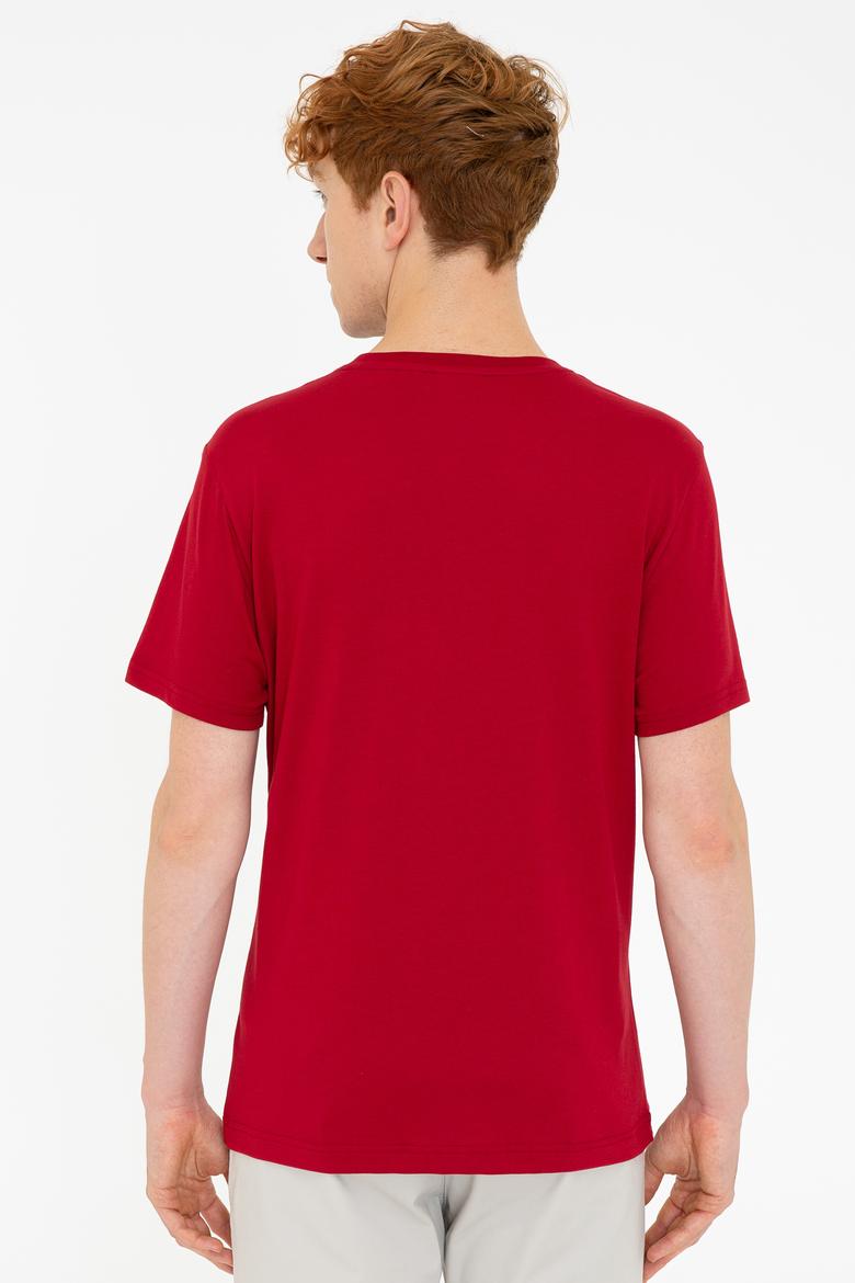 Erkek Bordo Basic Tişört - 50232300164