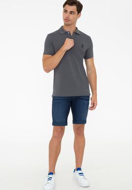 Erkek Polo Yaka Antrasit T-Shirt Basic - 50232308368