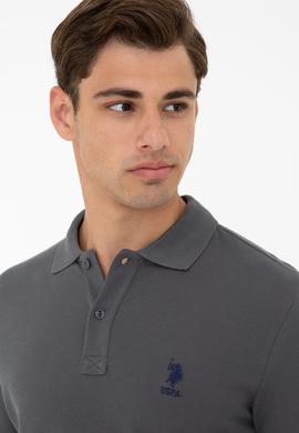 Erkek Polo Yaka Antrasit T-Shirt Basic - 50232308368