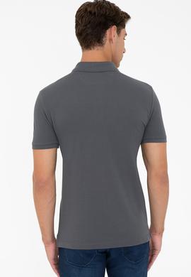 Erkek Polo Yaka Antrasit T-Shirt Basic - 50232308368