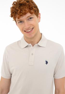 Erkek Taş Polo Yaka Basic T-Shirt - 50232303332