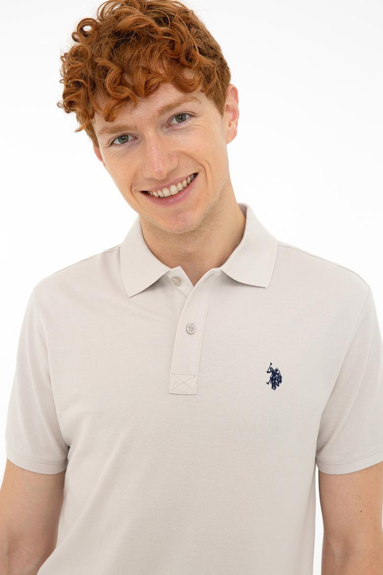 Erkek Taş Polo Yaka Basic T-Shirt - 50232303332