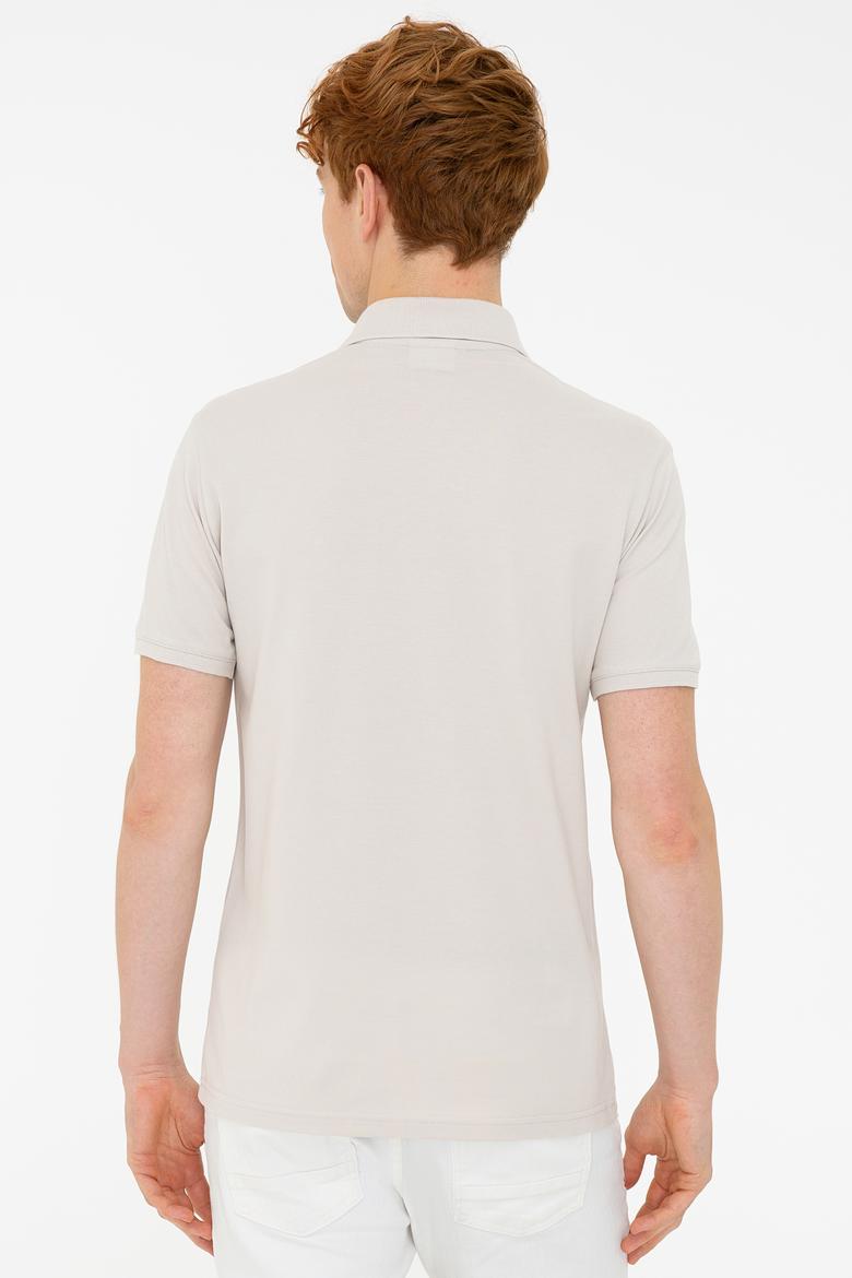 Erkek Taş Polo Yaka Basic T-Shirt - 50232303332