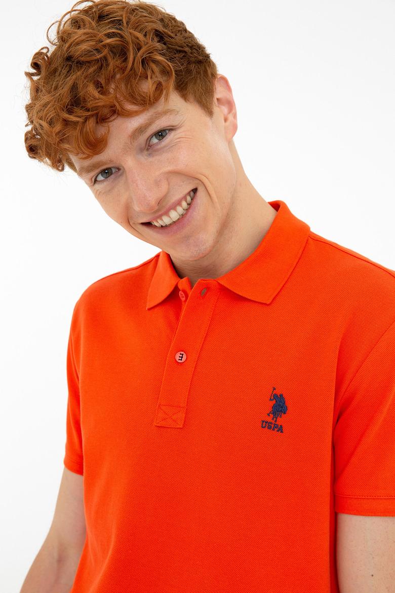 Erkek Koyu Nar Çiçeği Polo Yaka Basic T-Shirt - 50232308292