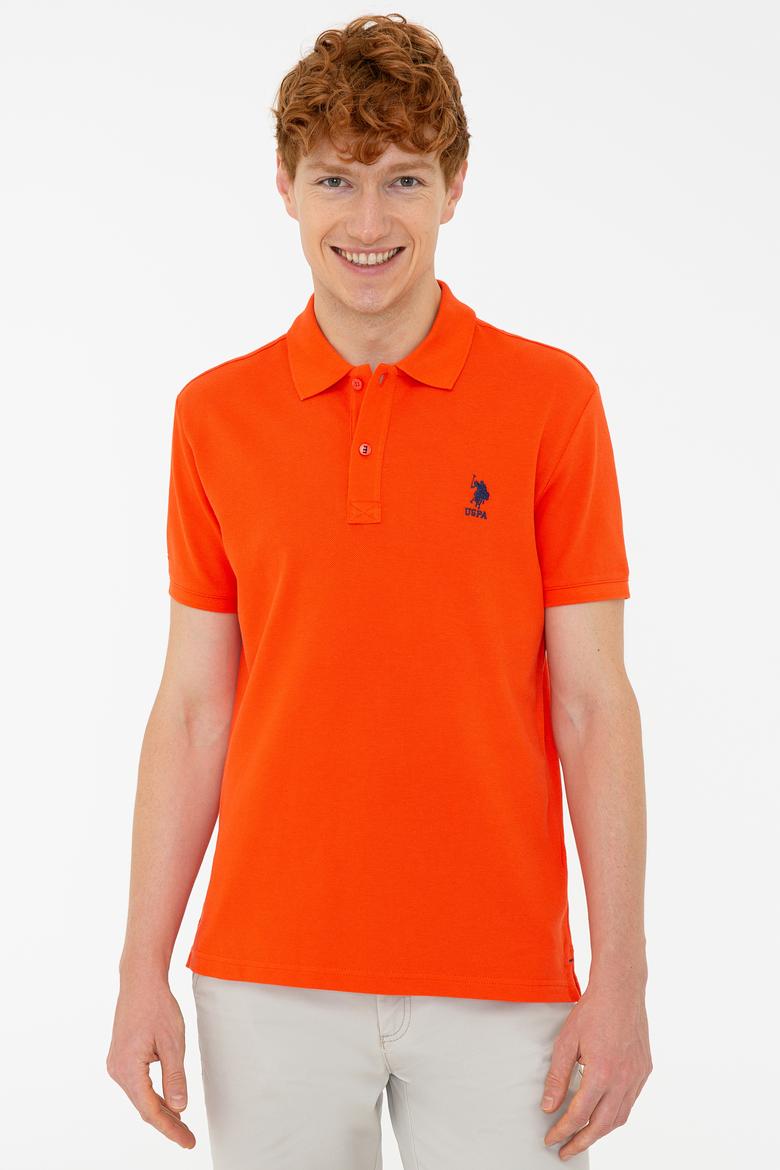 Erkek Koyu Nar Çiçeği Polo Yaka Basic T-Shirt