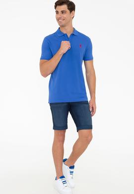 Erkek Saks Polo Yaka T-Shirt Basic - 50232311134