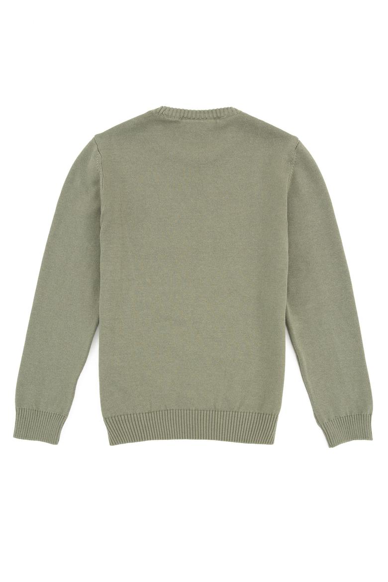 Erkek Çocuk Yeşil Bisiklet Yaka Triko Kazak - 50237671016