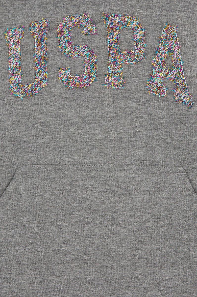 Çocuk Gri Melanj Kapüşonlu Sweatshirt