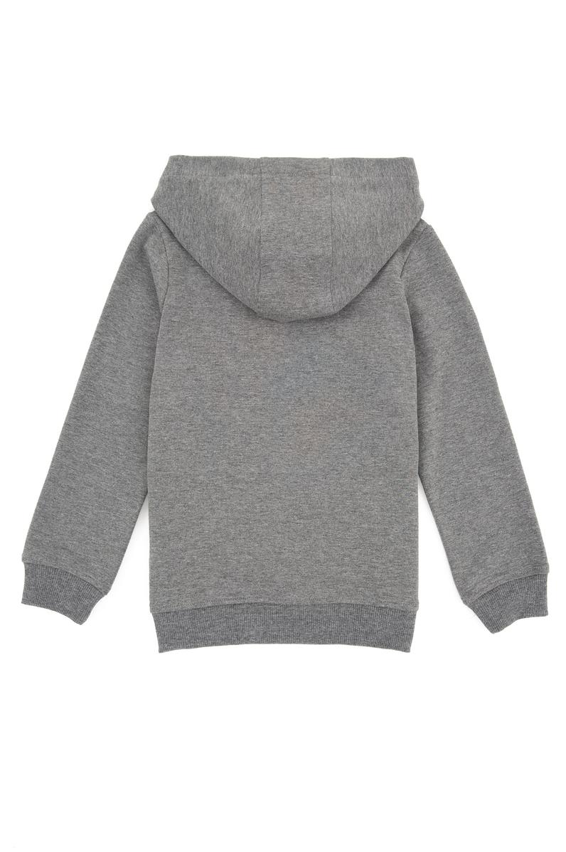 Çocuk Gri Melanj Kapüşonlu Sweatshirt