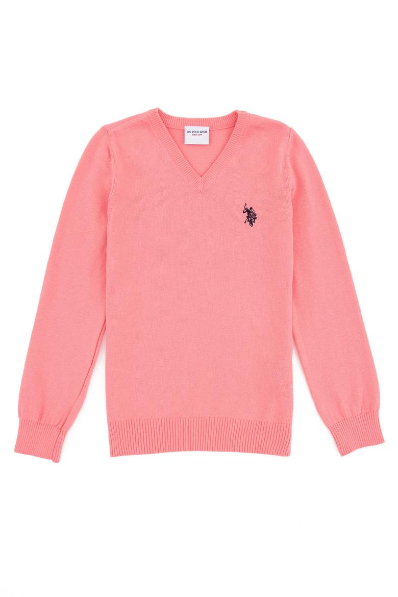 Kız Çocuk Açık Pembe Triko Kazak