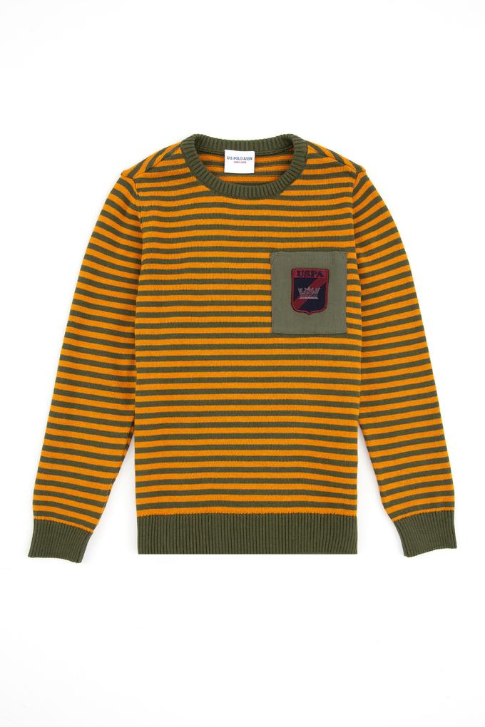 Erkek Çocuk Haki Bisiklet Yaka Triko Kazak