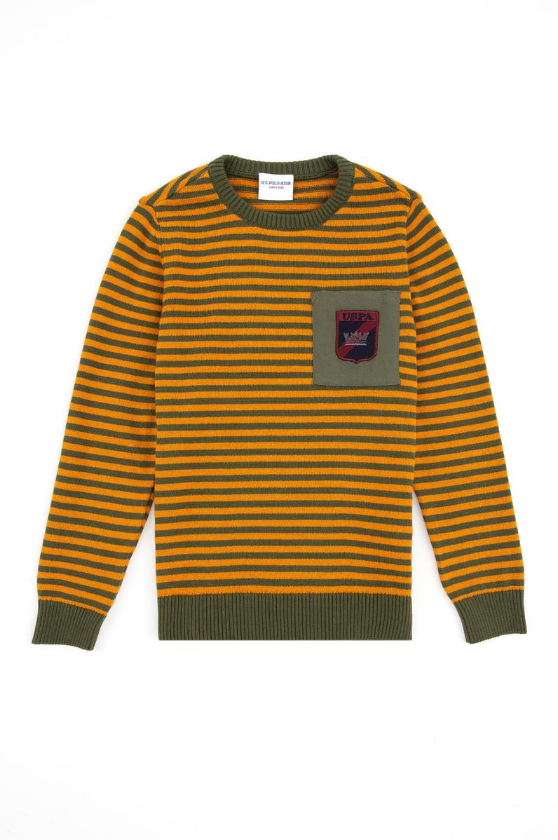 Erkek Çocuk Haki Bisiklet Yaka Triko Kazak