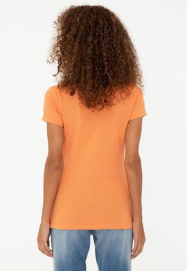 Kadın Turuncu Basic Polo Yaka Tişört - 50234843090