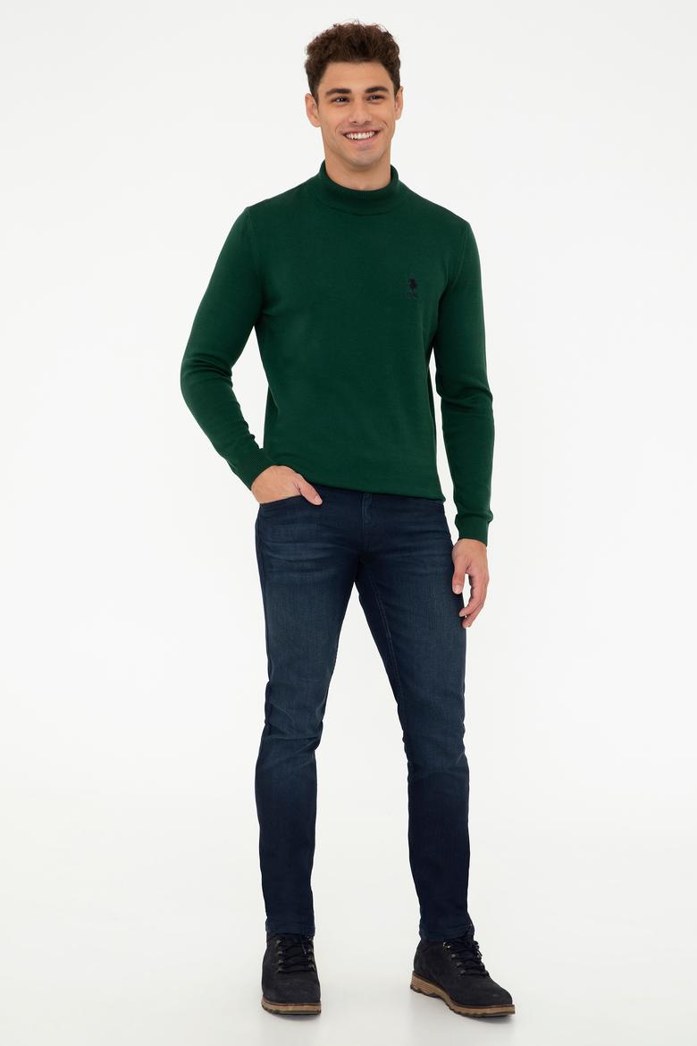 Erkek Yeşil Basic Kazak - 50237006061