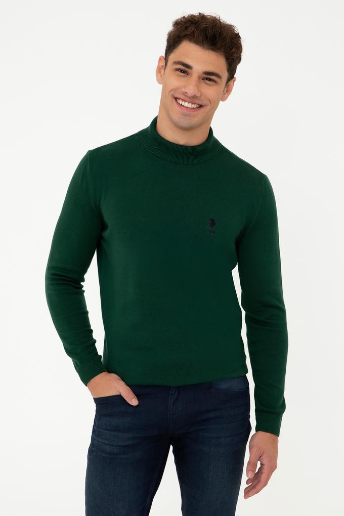 Erkek Yeşil Basic Kazak