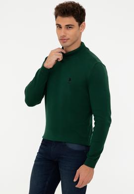 Erkek Yeşil Basic Kazak - 50237006061