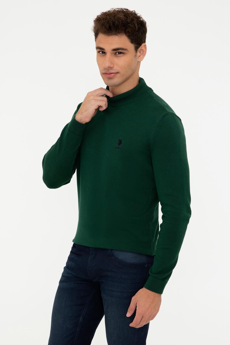 Erkek Yeşil Basic Kazak - 50237006061