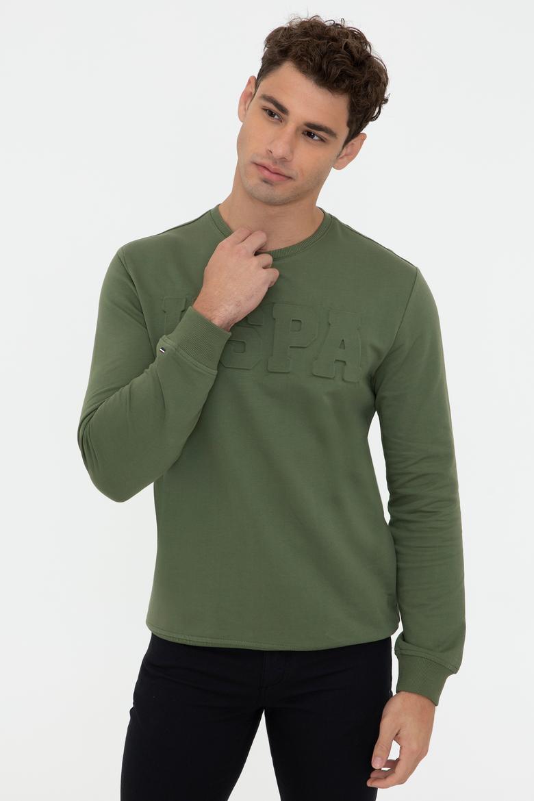 Erkek Haki Basic Sweatshirt