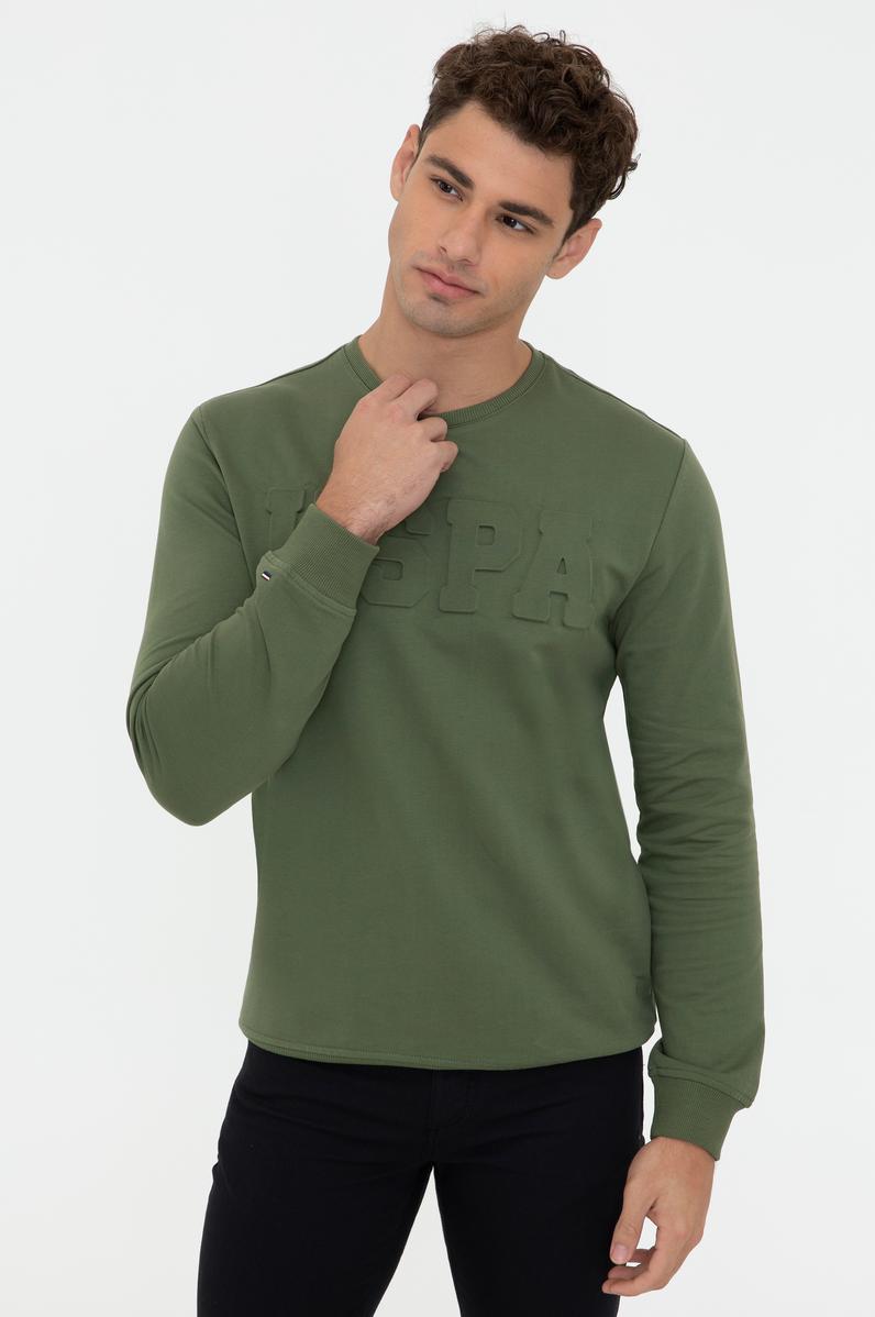 Erkek Haki Basic Sweatshirt