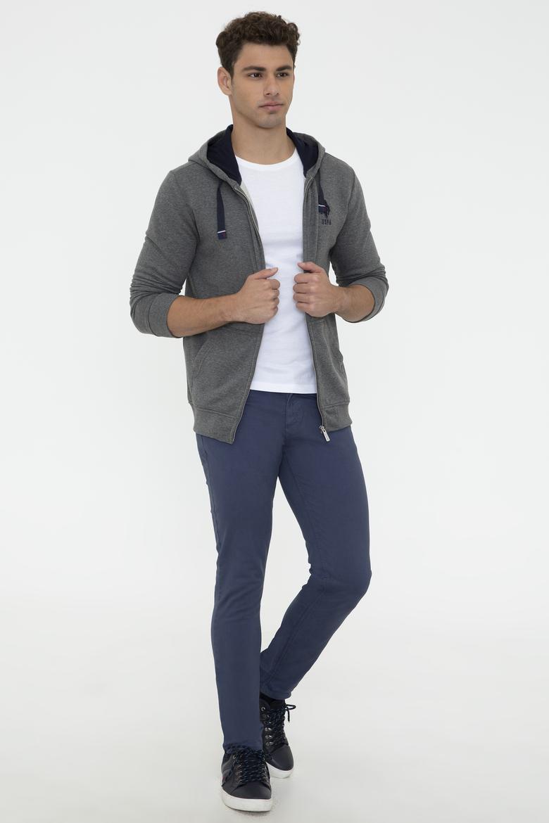 Erkek Antrasit Melanj Örme Hırka - 50237896031