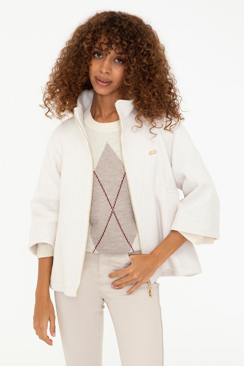 Kadın Kahverengi Kaban Kaşe - 50238174003