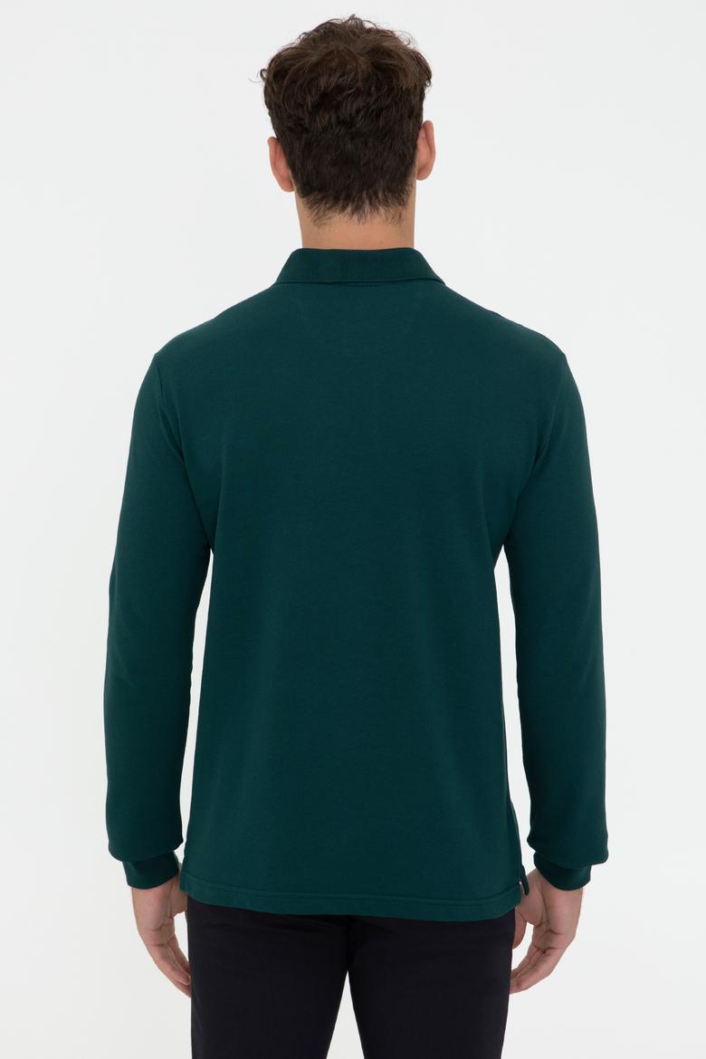 Erkek Koyu Yeşil Basic Sweatshirt - 50238250145