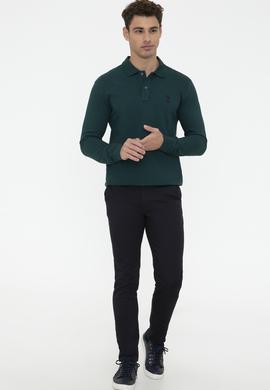 Erkek Koyu Yeşil Basic Sweatshirt - 50238250145