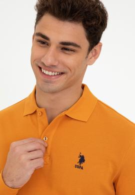 Erkek Polo Yaka Sarı Sweatshirt Basic - 50238250176