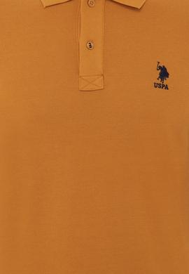 Erkek Polo Yaka Sarı Sweatshirt Basic - 50238250176