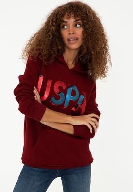Kadın Bordo Basic Sweatshirt - 50240707006