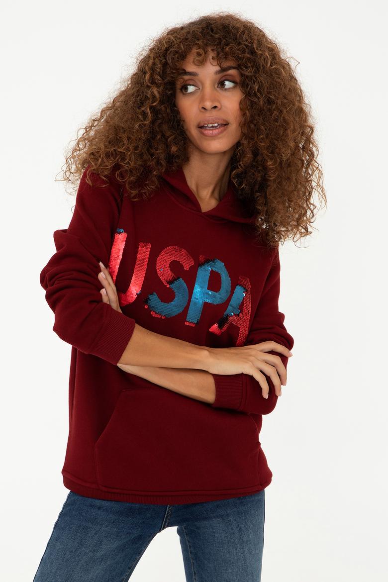 Kadın Bordo Basic Sweatshirt