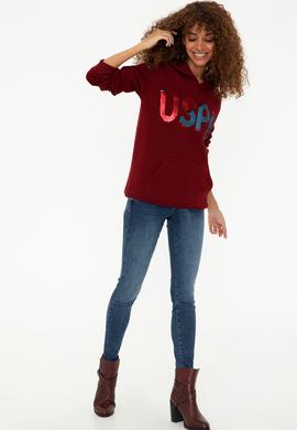 Kadın Bordo Basic Sweatshirt - 50240707006