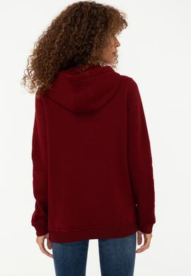 Kadın Bordo Basic Sweatshirt - 50240707006