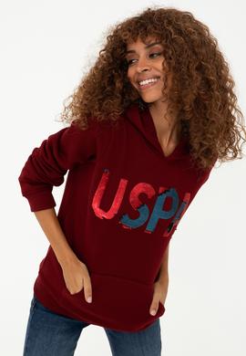 Kadın Bordo Basic Sweatshirt - 50240707006