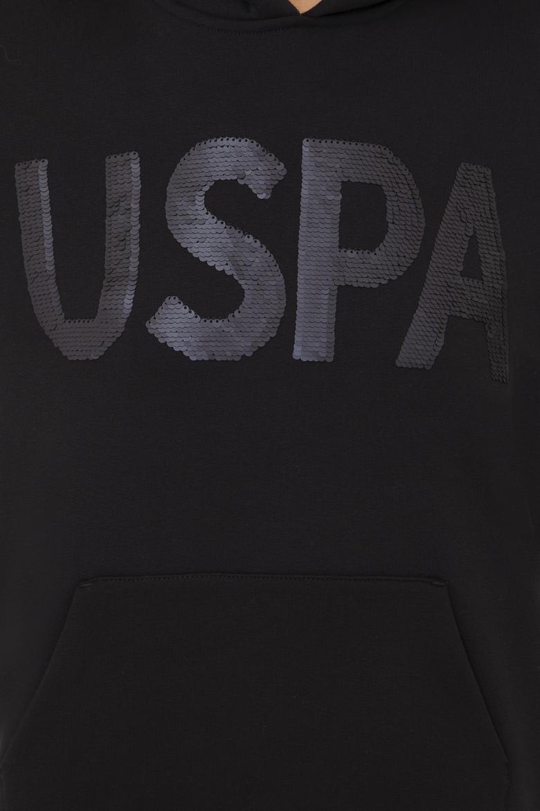 Kadın Siyah Kapüşonlu Basic Sweatshirt - 50240707032