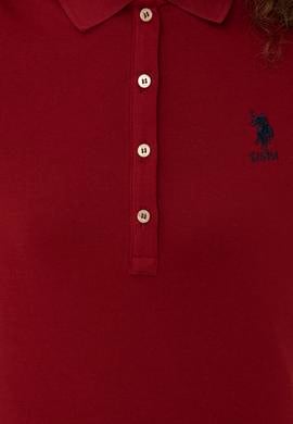 Kadın Kırmızı Basic Polo Yaka Sweatshirt - 50240710038