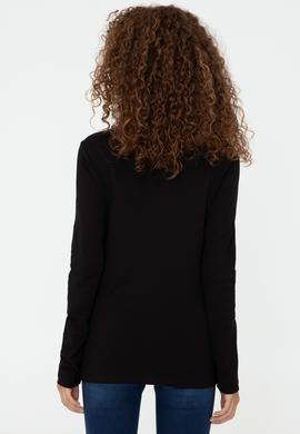 Kadın Siyah Basic Sweatshirt - 50240710070