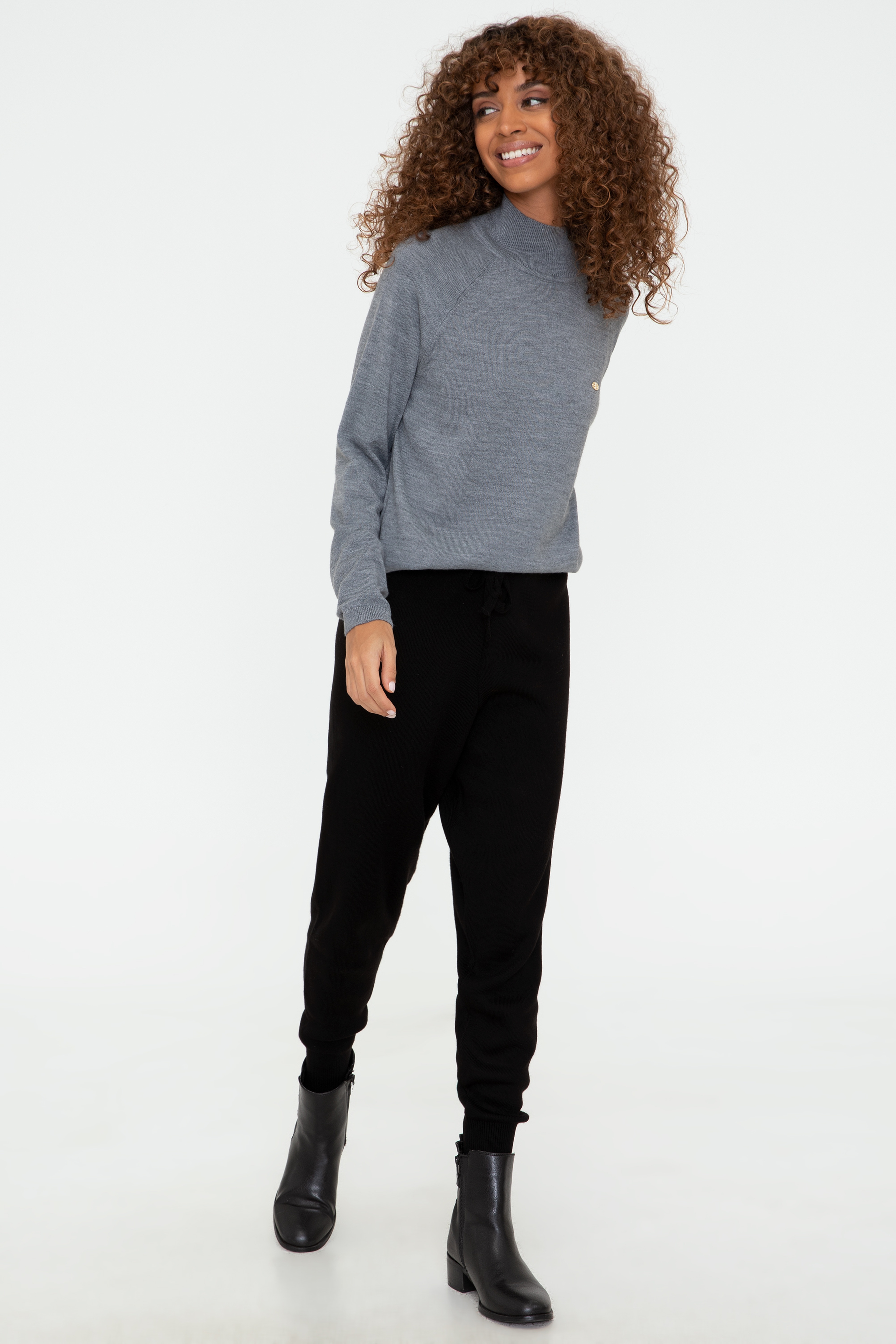 Kadın Siyah Triko Pantolon - Image 3