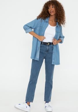 Kadın Mavi Jean Pantolon - 50241846001